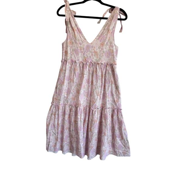 Petal + Pup Pink Floral Midi Dress ruffle Cottagecore Sundress Pockets S/4 - Picture 3 of 9